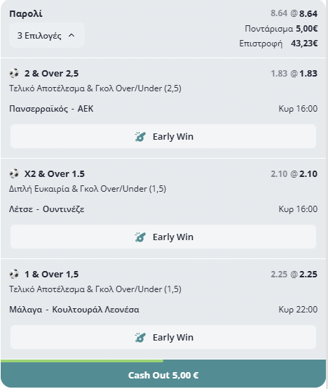 Από τις Σέρρες μέχρι τη Μάλαγα: Το δυνατό δελτίο του Μαθηματικού για τις μάχες της Κυριακής!