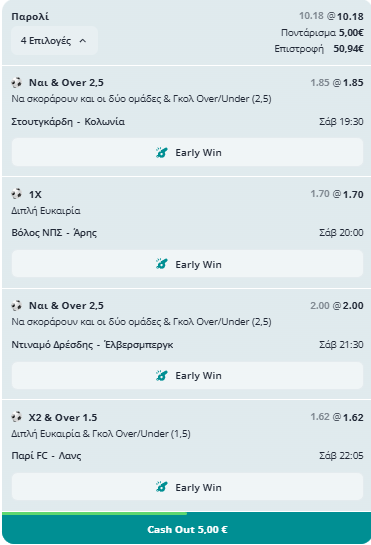 Ερωτευμένοι με τις τεράστιες αποδόσεις και τα διπλά δελτία (αποδόσεις 19 & 10)