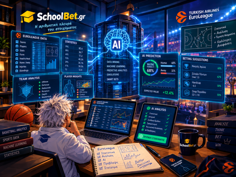 xTips | EuroLeague: Η Τεχνητή Νοημοσύνη του SchoolBet μπαίνει και στο Μπάσκετ!